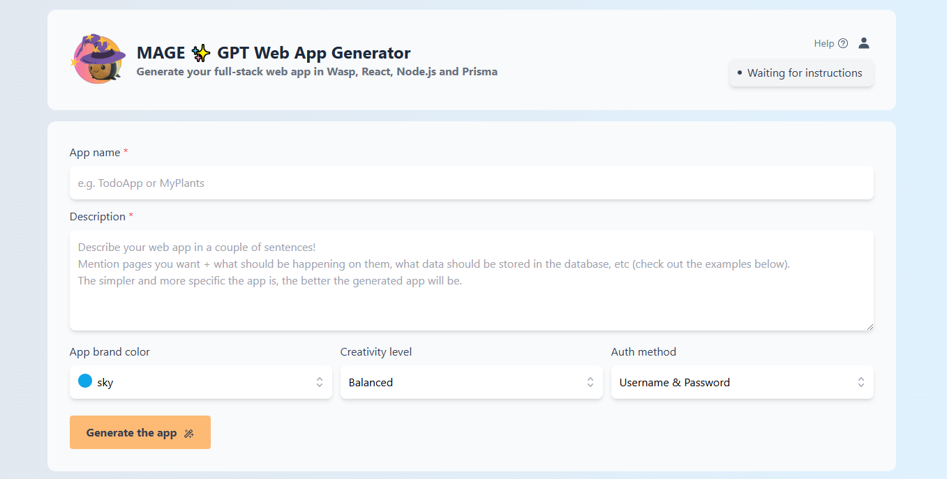 GPT Web App Generator